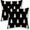 Christmas Pillow Covers 16x16 Inch 2 Pcs, Black White Trees Decorative Throw Pillows for Couch, Xmas Winter Outdoor Decor Pillowcase Linen Cushion Cover for Bed Sofa